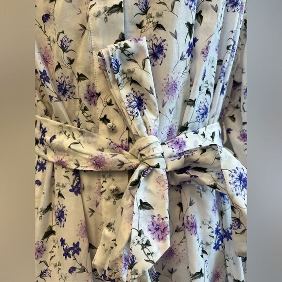 The Kooples Floral Mini Silke Blend Dress in White/Purple Peony NWT Size 3= US 8 - Picture 13 of 16